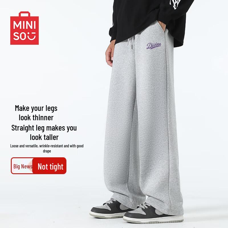 

Miniso Men s Cotton Blend Casual Straight-Leg Pants L