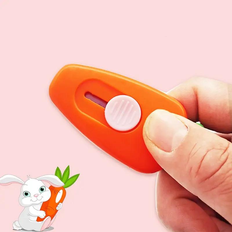Cute Carrot Pocket Utility Knife Express Box Paper Cutter Art Craft Wrapping Portable Mini Paper Cutter Office School Stationery