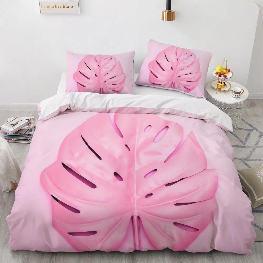 Rote Lippen Königin King Bettbezug 3D Sexy Lippen Himbeere Bettwäscheset für Mädchen Frauen Kuss Pink Weich 2/3-teilig Bettdeckenbezug Kissenbezug