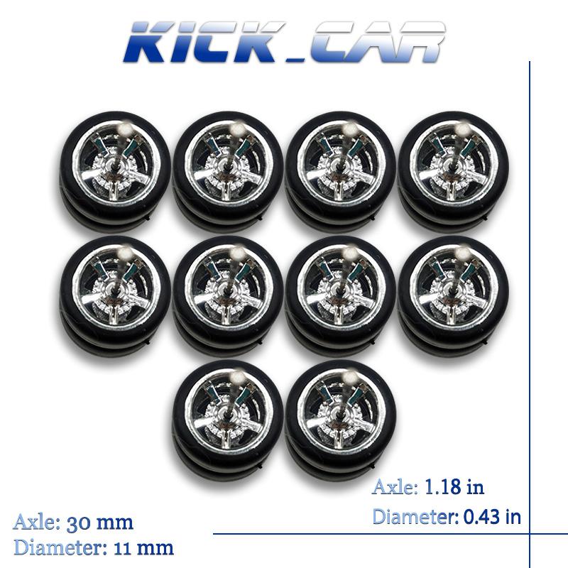 1/64 Räder Mit Festen Gummireifen Fünfspeichen Für Spielzeugmodell Diecast Autos Umbau Teile Für Hotwheels (5 Sets für 5 Autos)