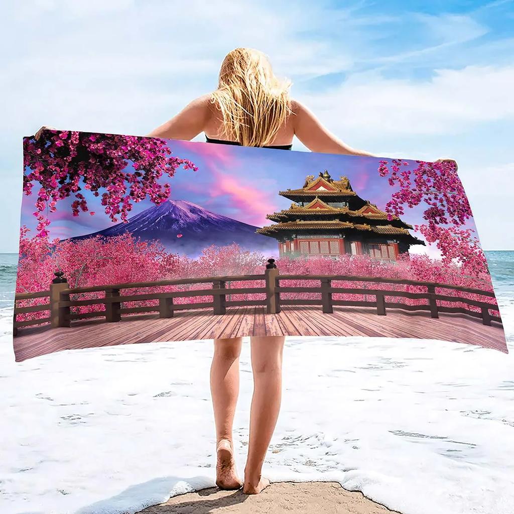 Oversized Microfiber Sand Free Towels Pool Beach Towels Quick Dry Beach Towel Chinese Style Beach Towel For Women And Men