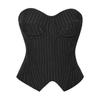 Court-Style Striped Underwire Bra with Padded Cups and Fishbone Corset for Women - Sexy, Tight-Fitting Shapewear