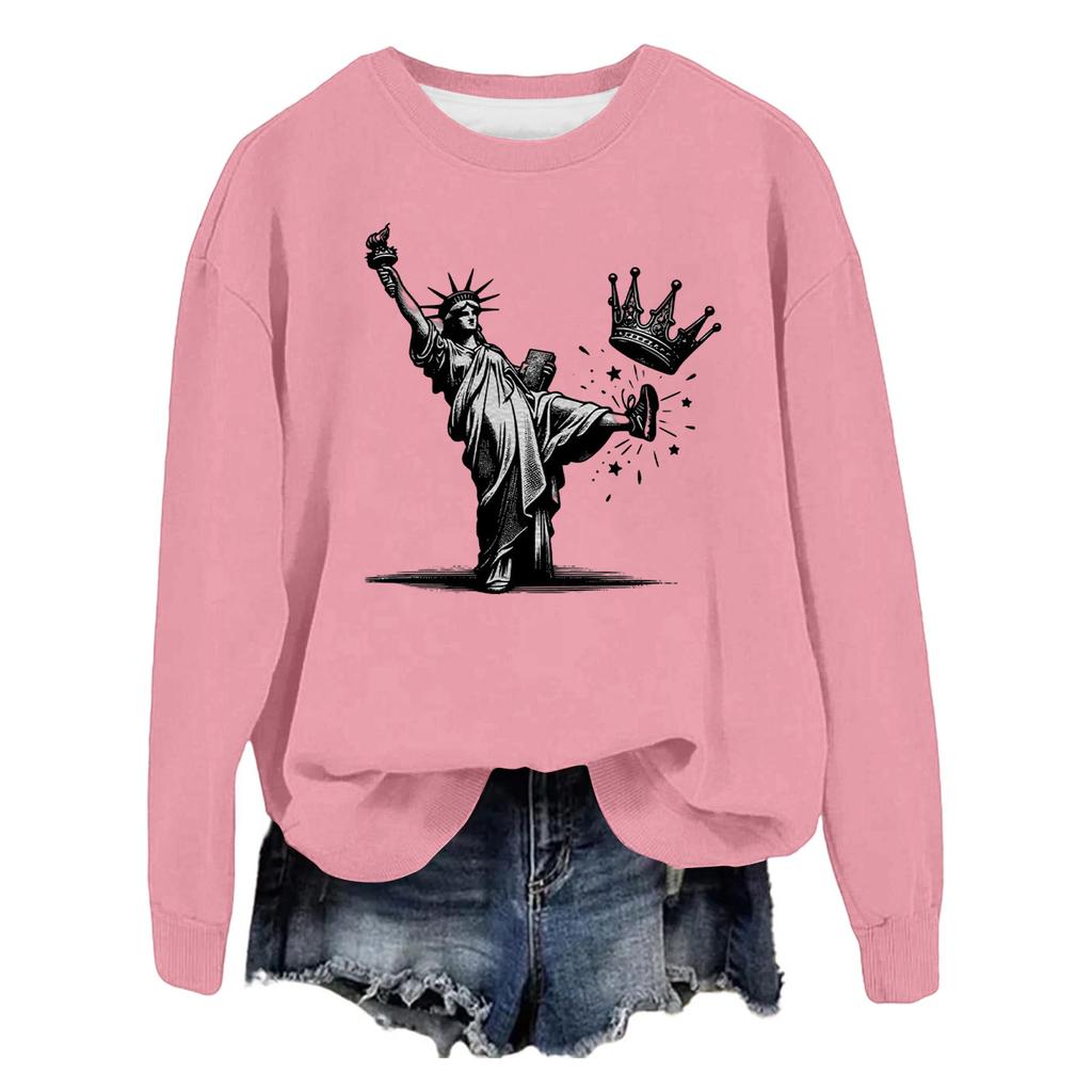 Women's Fashion Casual Long Sleeve Loose Printed Sweatshirt