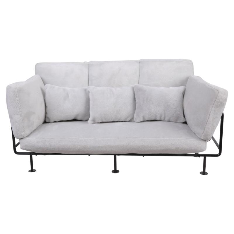 European Styles Velvet Sofa Furniture With Removable Cushion And Metal Frame for 1/6 Doll House Scene Display Accessories