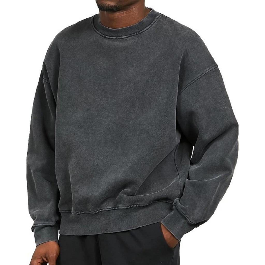 Men's Winter Pullover Solid Color Long Sleeve T
