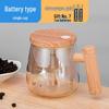 Tazza in Vetro con Mescolatore Automatico e Coperchio per Caffè, Latte e Latte di Soia