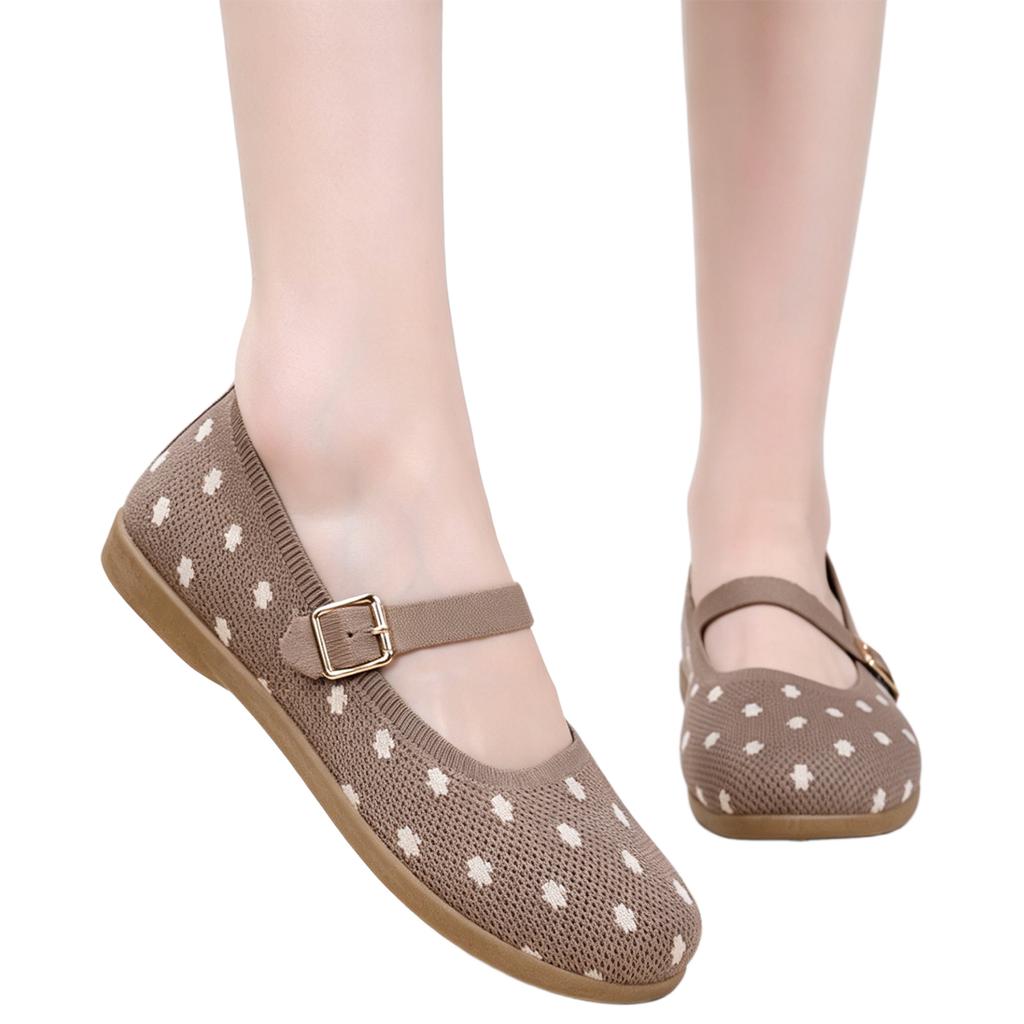 Women's Round Toe Shoes with Strap, Comfortable Casual Loafers for Everyday Wear