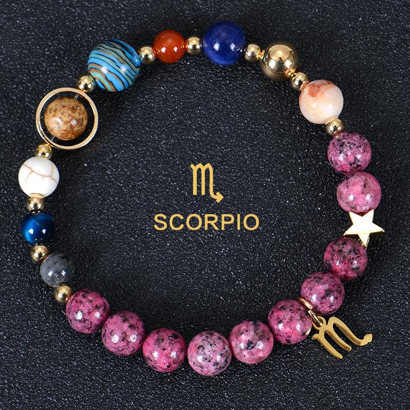 Eight Planet And Twelve Constellations Natural Stone Bracelets Matte Stone Bead Bracelet Planet 12 Constellations Bracelet
