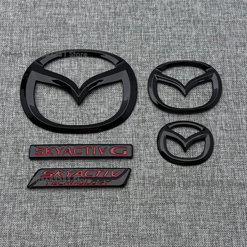 For Mazda MX5 Miata NC ND Front Grille Emblem Rear Trunk Badge Glossy Black ABS Logo Car Exterior Sticker Decal Accessories Rcfjz77