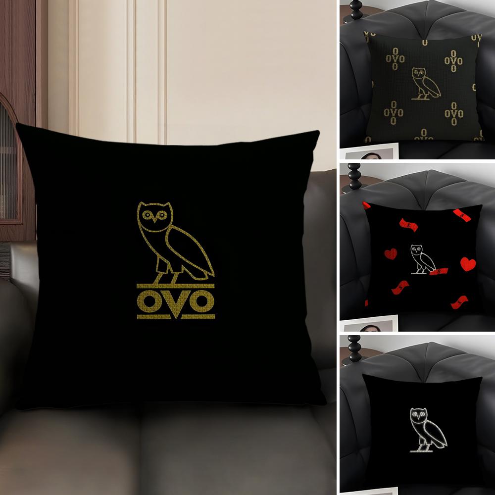 D-Drake O-Ovo Owl Cushion Cover Natural Linen Organic Fabric Double-Sided Printing Sofa Home Decor Gift Pillow Case