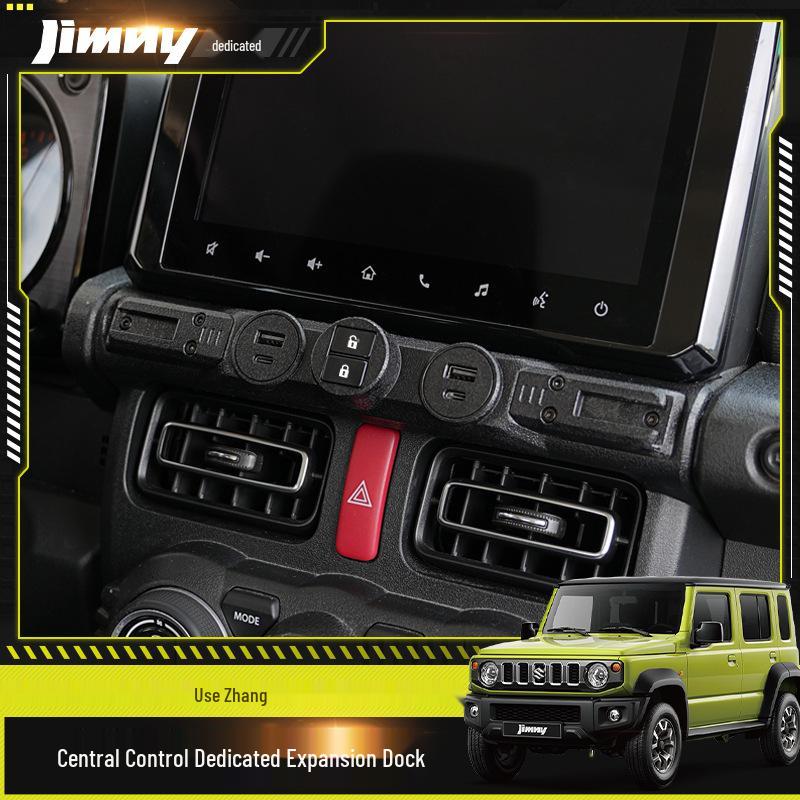 2019+ Jimny Center Console Upgrade: Multifunctional Electronic Components, Expansion Dock, Dual-Booth Design.