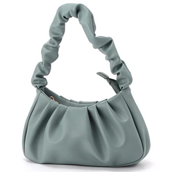 Monica Gathered Black One-Handle Handbag, Women's, (10)