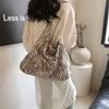 Large Capacity Leopard Shoulder Bags For Women Canvas Shopper Handbags Reusable Shoulder Tote Bag School Bags Bolsa Mujer