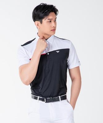 DOWNBLOW Men'S Golf Diagonal Cut Short Sleeve T-Shirt
