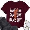 Summer new game day basketball flash print short sleeve Tshirt loose casual crewneck top