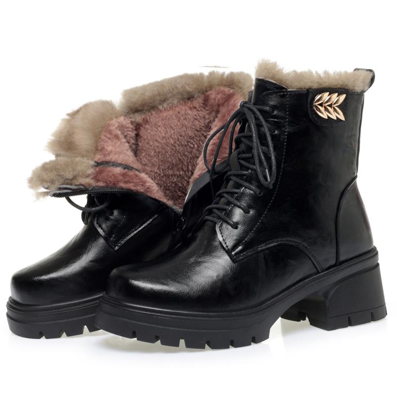 Fashion AIYUQI Women's Ankle Boots 2025 New Non-slip Warm Female Winter Shoes Genuine Leather Platform Snow Boots For Women