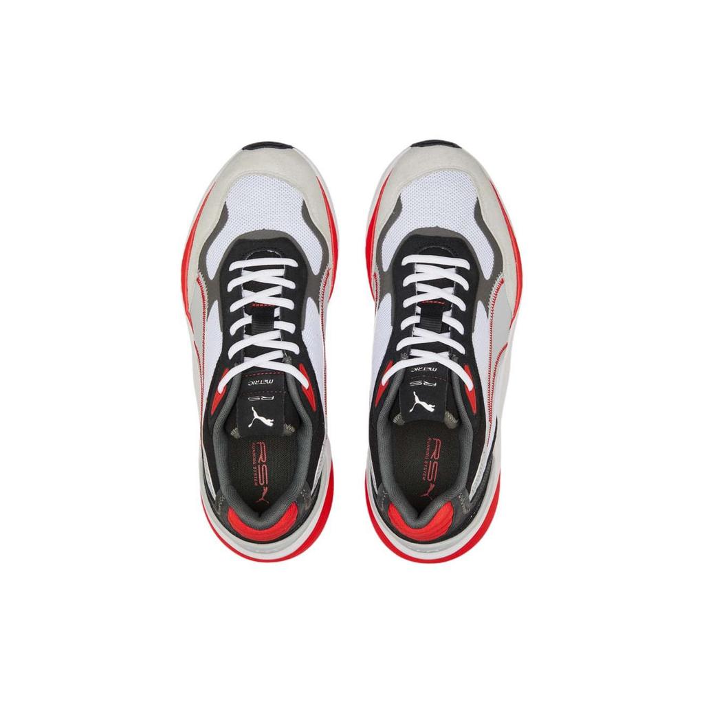 Puma Rs-Metrisk Mesh Rund Tå Snøresko Demping Lav Topp Livsstilsko Unisex sneakers Hvit Svart Rød 386169-02