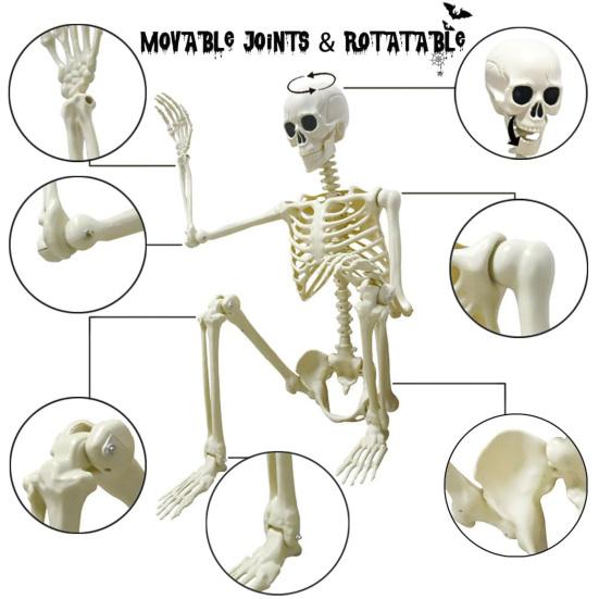 Halloween Skeleton Statue Skeleton Man Walking Dog Resin Ornament Spooky