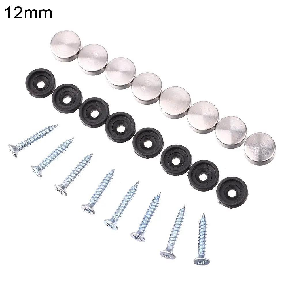 8 Sets Edelstahl Spiegelbefestigungsschraube Dekorationskappe Abdeckung Werbeschraube Nagel Schraube Dekorationskappe Möbelbeschläge