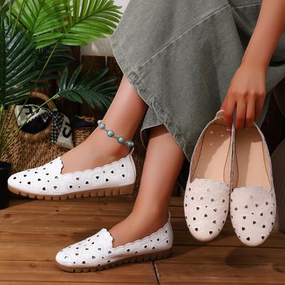 2025 neue Frühling flache Sohle bestickt hohl lässig atmungsaktiv Damen Schuhe Eins-Pedal Lazy Schuhe weiche Sohle Mutter Schuhe