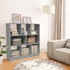VidaXL Bookcase Sonoma Grey 97.5x29.5x100 Cm Engineered Wood 826379