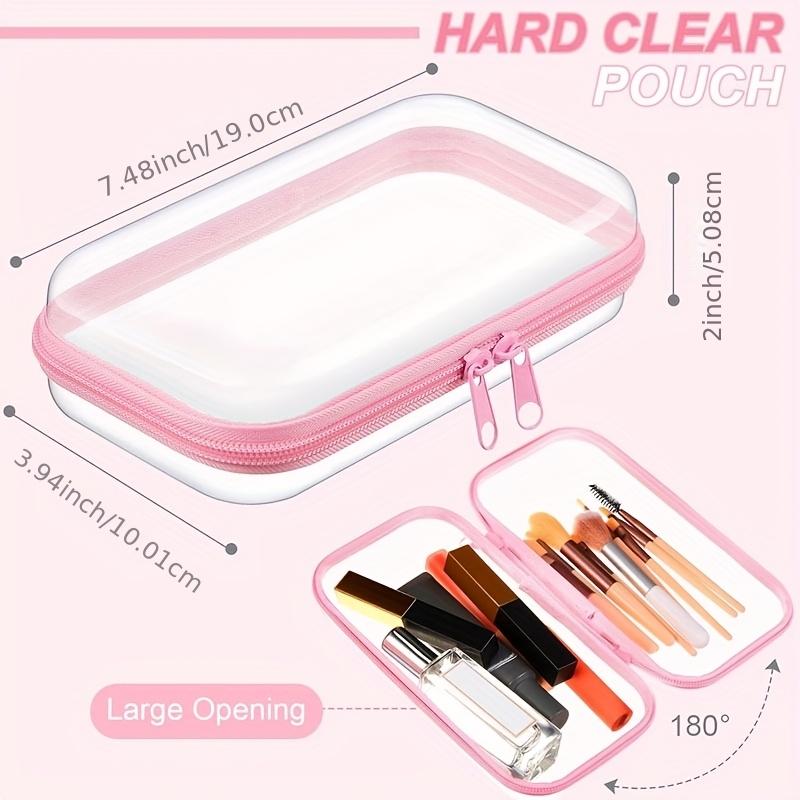 Cosmetic Storage Box, Transparent Hard Zipper Case,Portable Travel Organizer Suitable for Cosmetics,Building Blocks, And Puzzles