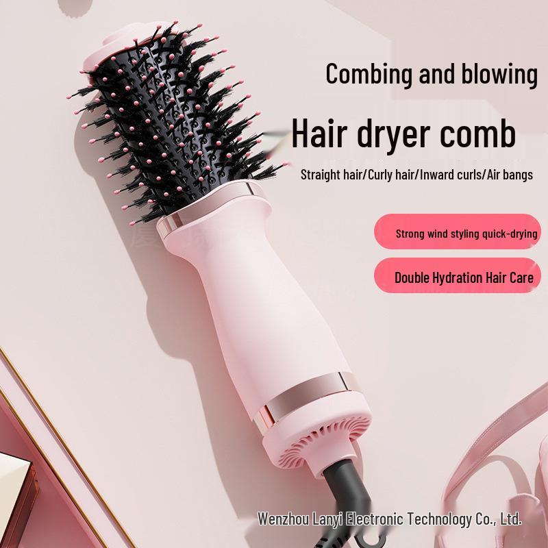 Multifunctional Hair Dryer and Straightening Comb – Dual-Use Hot Air Comb for Curling and Straightening Without Hair Damage.
