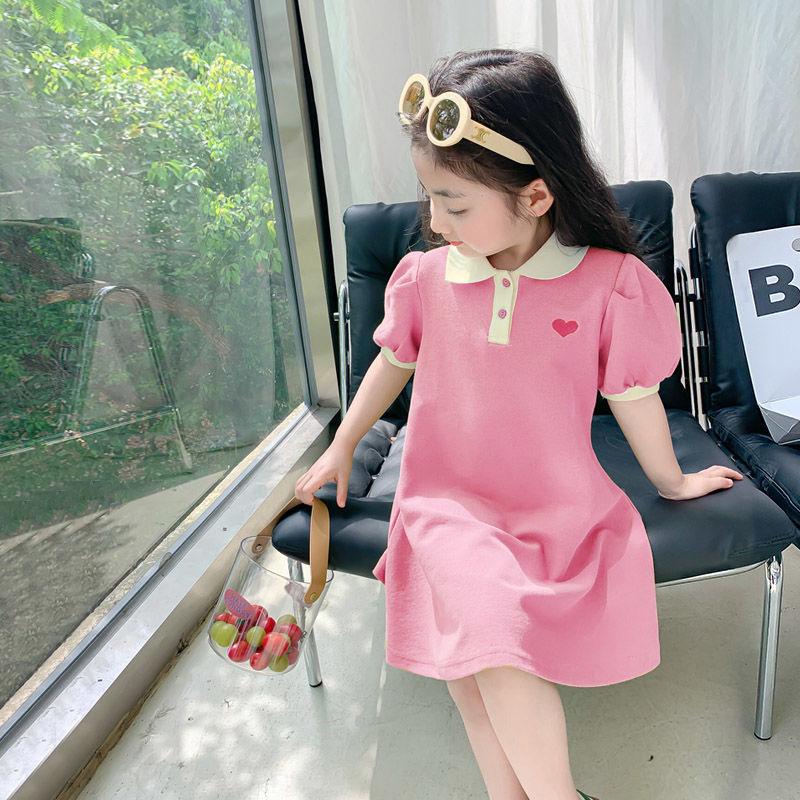 Girls' Summer Dresses: Lightweight Solid-Color Polo Dresses and Elegant Princess Dresses for Young Girls