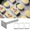 Rectangle Shape PineApple Cake Pie Biscuit Cutter Mold Stainless Steel Pulburon Molder With Pusher Cake Decorating Tools