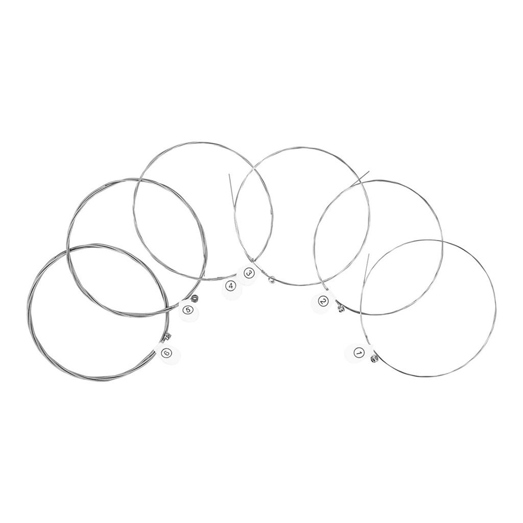 6 Stück Kohlenstoffstahlkern E-Gitarren Zubehörteile Saiten .009-.042 Gitarre Stahldraht Gitarre Musikinstrumente