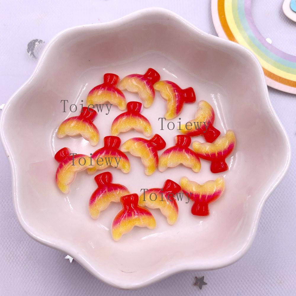 50pcs Resin Mini Colorful Mermaid Tail Shell Starfish Seahorse Conch Flatback Rhinestones Figurine Nail Art DIY Scrapbook Crafts