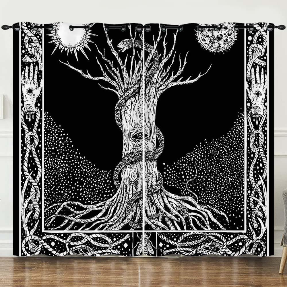 Curtains Good Night Series Moon Starry Sky Sunshade Digital Printing Blackout Curtain Free Of Punching