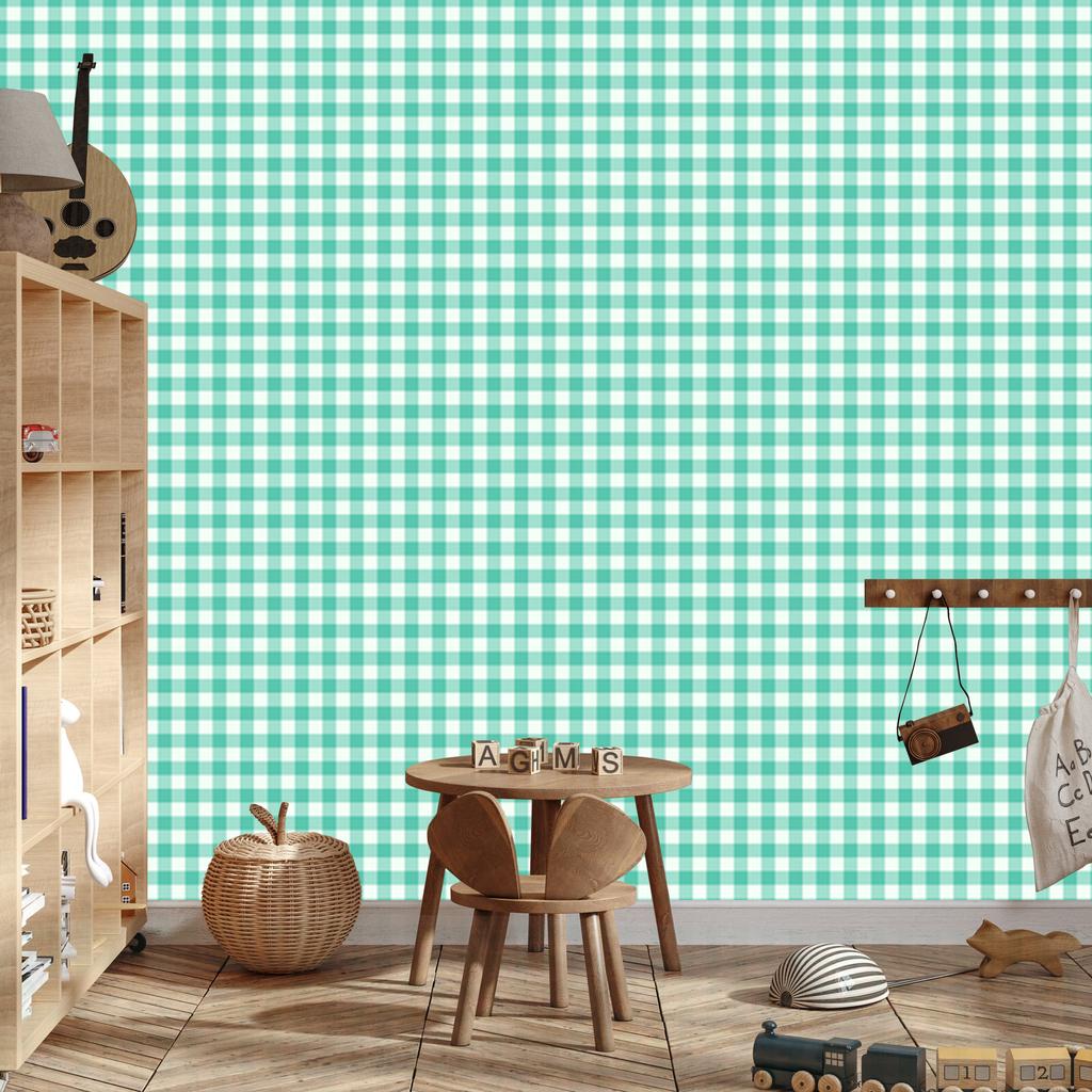 Mint fabric pattern wallpaper, subtle detail for living room and bedroom 50x1000