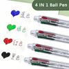 Four-color Ballpoint Pen Transparent Rod Multi-color Writing Pen New Gel Pen  School Office