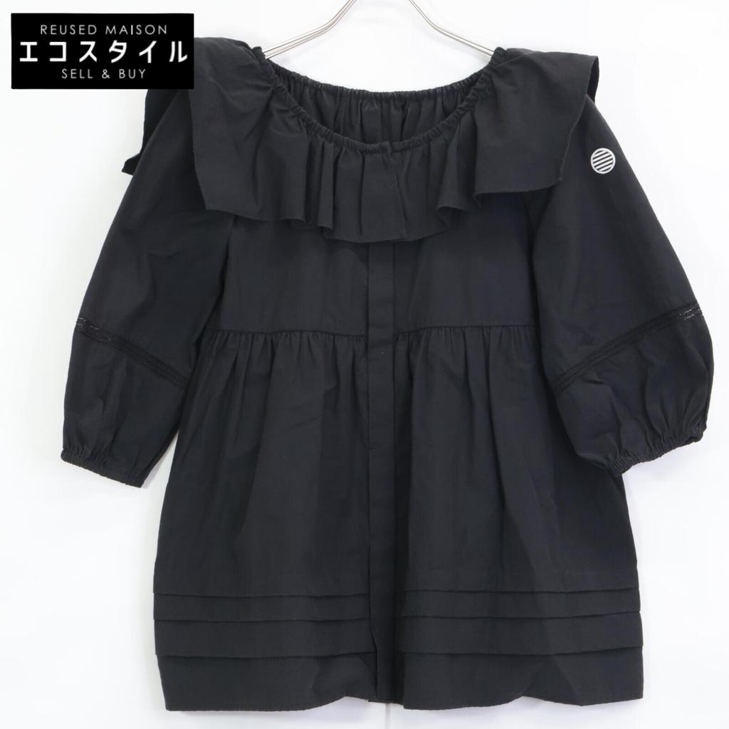 BORDERS at BALCONY BD2021-3C-02 Nylon Sabrina Blouse tops 36 blackUsed