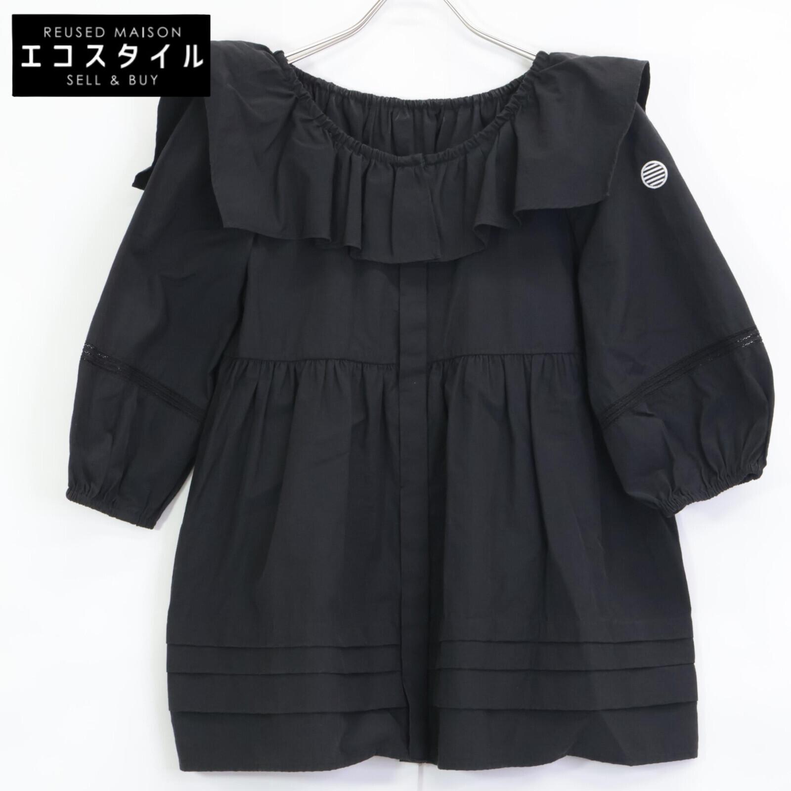 

BORDERS at BALCONY BD2021-3C-02 Nylon Sabrina Blouse tops 36 blackUsed