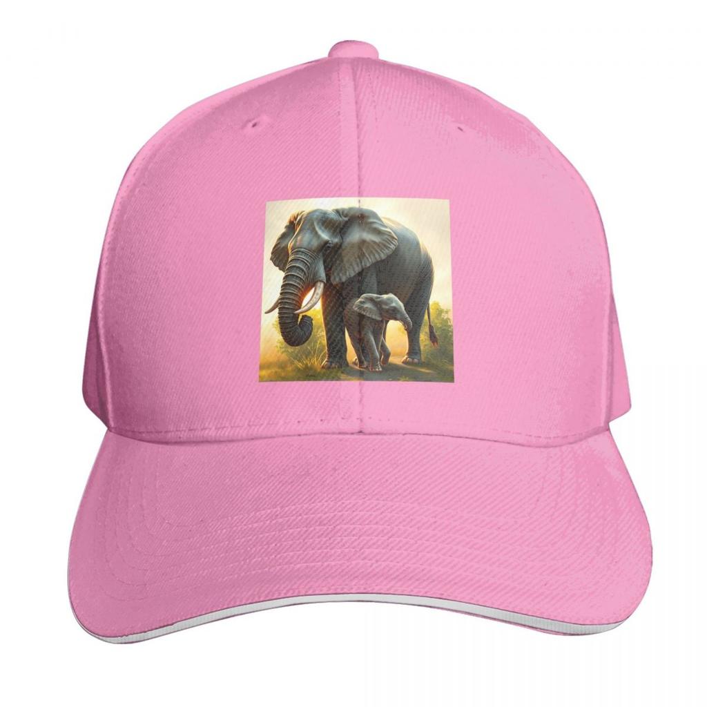 A Majestic Elephant With Her Baby Elephant Cap Fashion Casual Baseball Caps Adjustable Hat Hip Hop Summer Unisex Baseball Hats