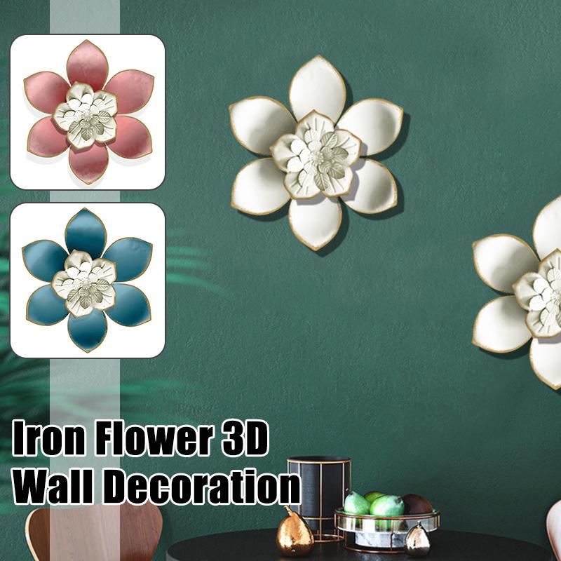 Modern Wrought Iron Flower Wall Decoration Pendant Livingroom Background Wall Hanging Ornaments Hotel Porch Wall Art Crafts