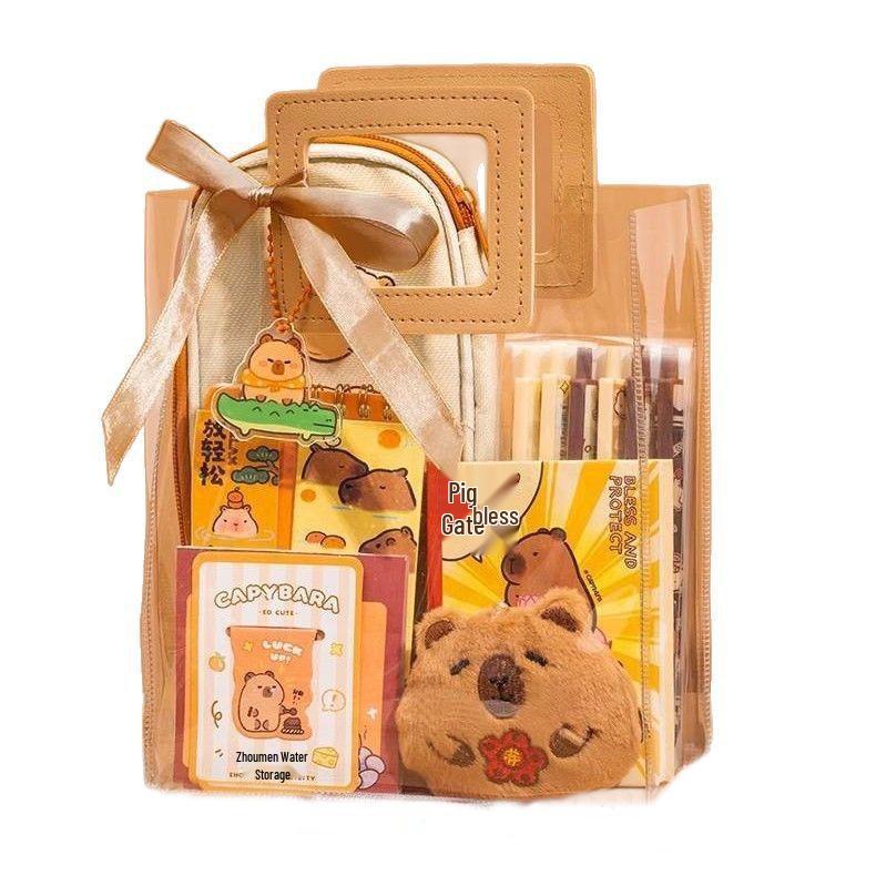Capybara Souvenir Schreibwaren-Set - Perfektes Geschenk zum Kindertag, Geburtstag oder als Auszeichnung im Kindergarten