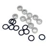 Brake Reservoir Sight Glass Kit for Motorcycle Service, 10-Piece Clear Glass Parts with Rubber Gasket Pieces for Upkeep