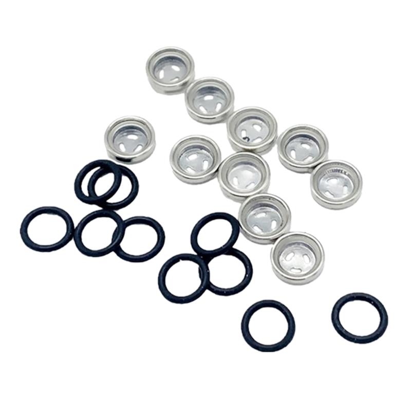 Brake Reservoir Sight Glass Kit for Motorcycle Service, 10-Piece Clear Glass Parts with Rubber Gasket Pieces for Upkeep