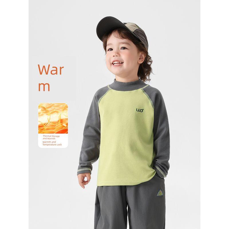 Right European Style Boys' Winter Base Layer Wool Autumn Shirt 2025 Autumn and Winter New Children's Clothing Baby Top Trendy
