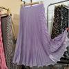 Multi-color summer Japan and Korea new chiffon fashion high waist thin pleated polka dot medium and long skirt women