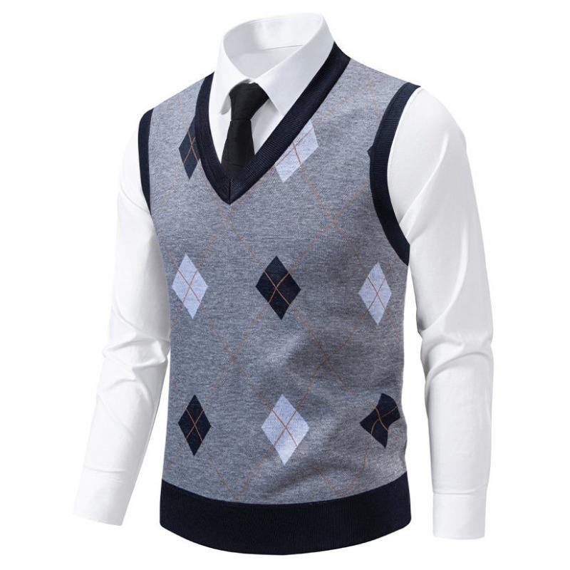 Men S Fleece Lined Loose Fit Pullover Knit Sleeveless Vest