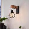 American Iron Art Wood Wall Lamp, E27 Single Head - Bedroom, Hallway, Corridor