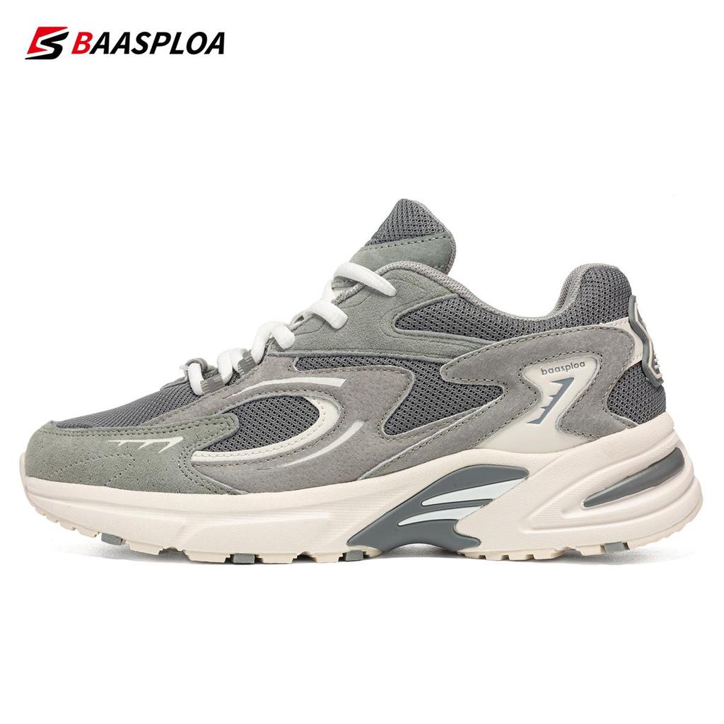 Men's Running Shoes Leather + Mesh Breathable Non-Slip Men's Outdoor Wear Sports Lightweight Running Basketball Shoes