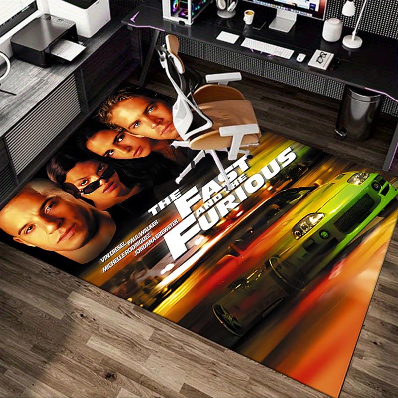 Fast Furious Carpet For Playroom Bedroom Living Room Sofa Home Decor Kids Game Area Rug Nonslip Floor Mat