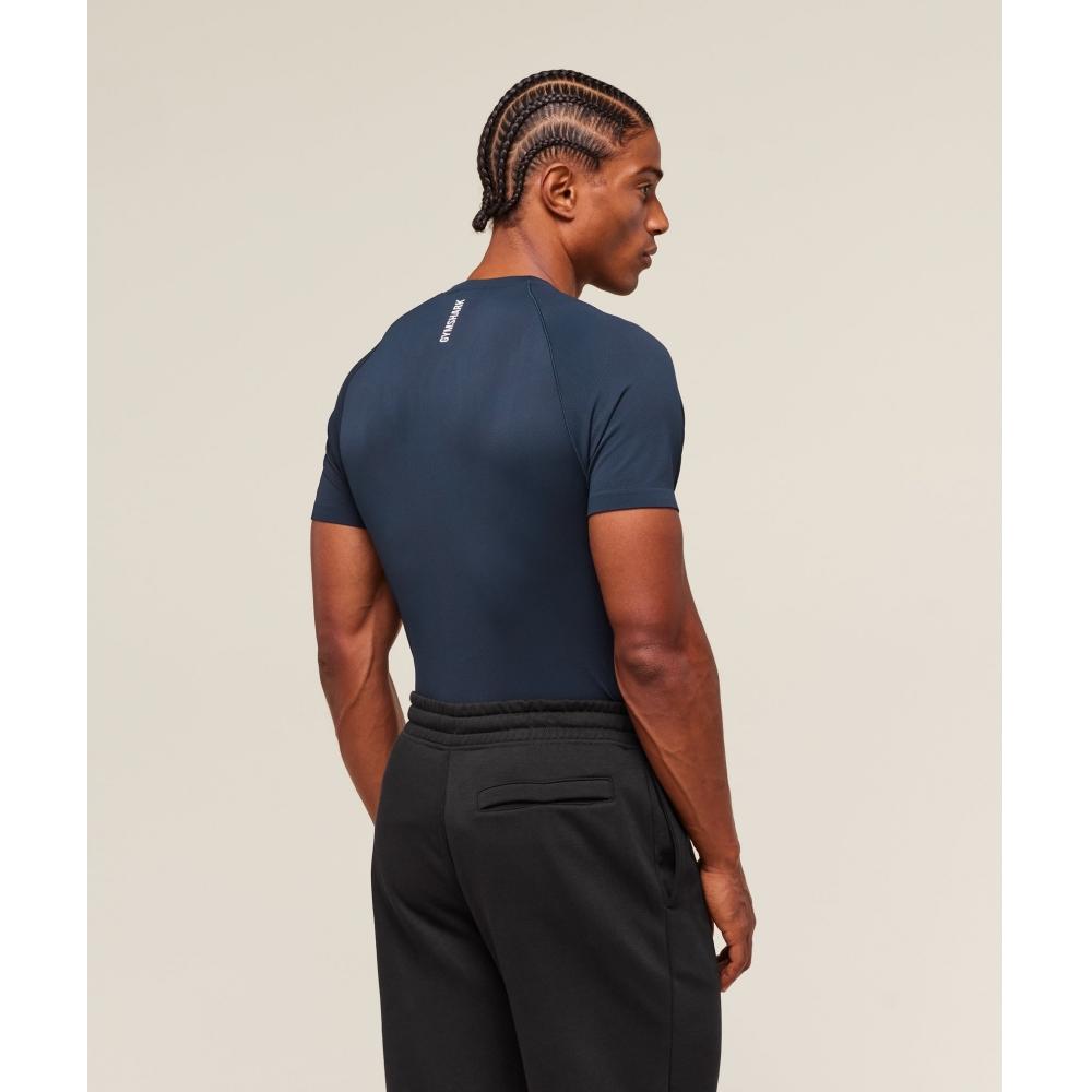Gymshark Geo Seamless T shirT Navy Heavy Blue A5a2d Udc9