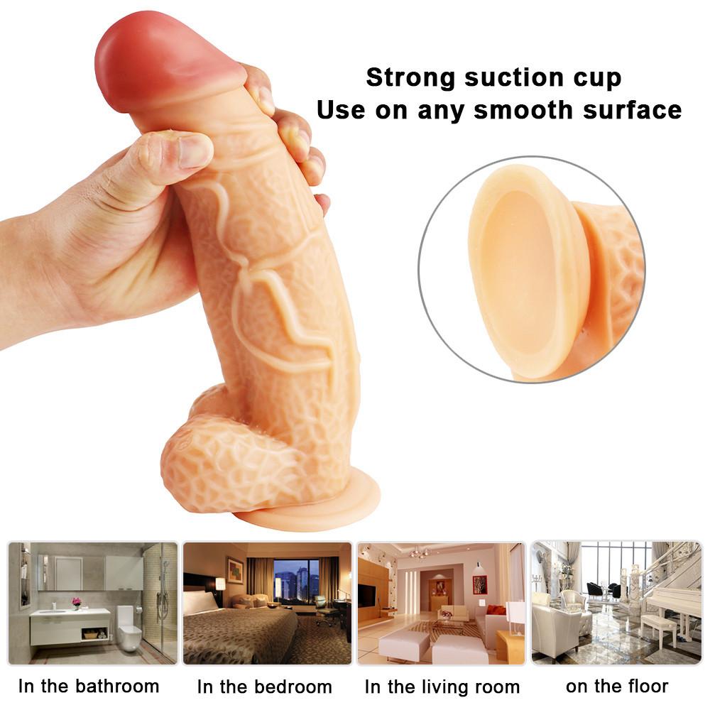 Adult Women Curved Thick Long Dildo Masturbation G-spot Artificial Penis Sex Toys New Safe Material Odorless Soft and Safe To Us