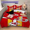 3pcs Kansas City Chiefs Helmet & Arrowhead Logo Football Team Spirit Decorative Throw Pillow Cover Set-Perfect for Home Décor, Bedroom, Livi